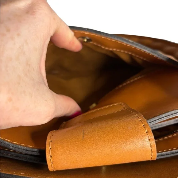 Patricia Nash Tan Leather Satchel Bag Butter Smooth Staple Western - Picture 11 of 14